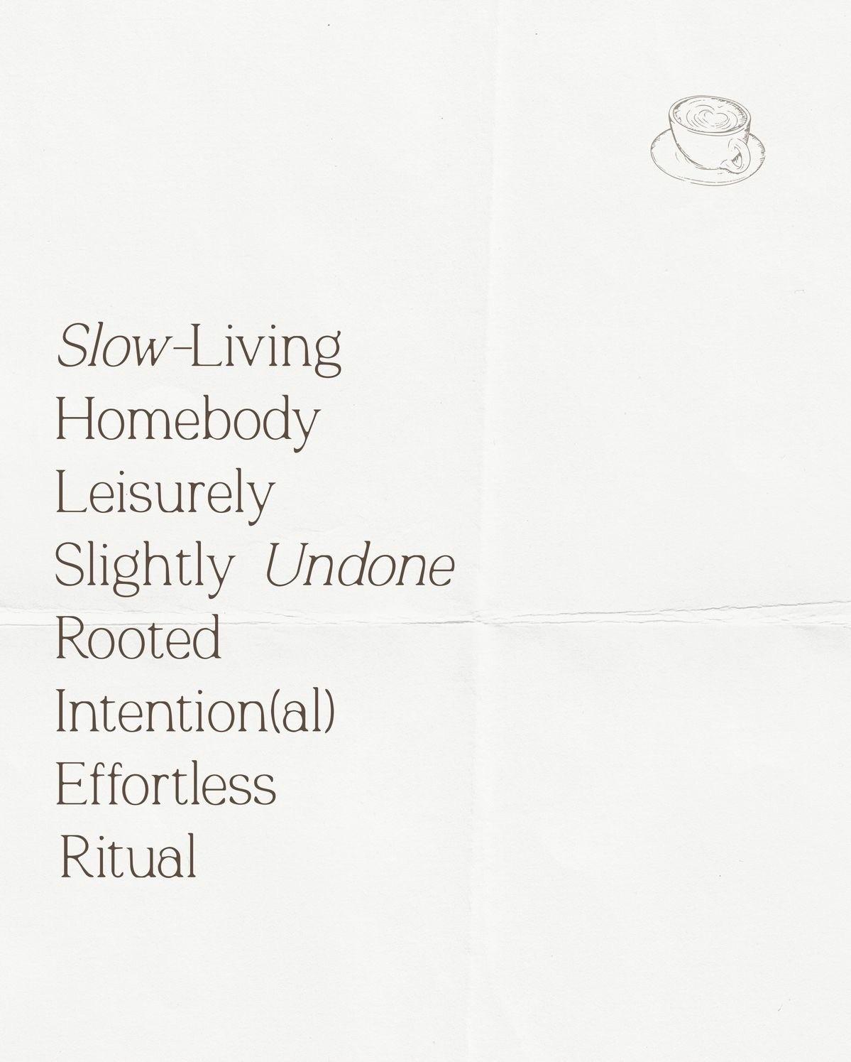 Textual description of lifestyle attributes on a white background with a small icon.
