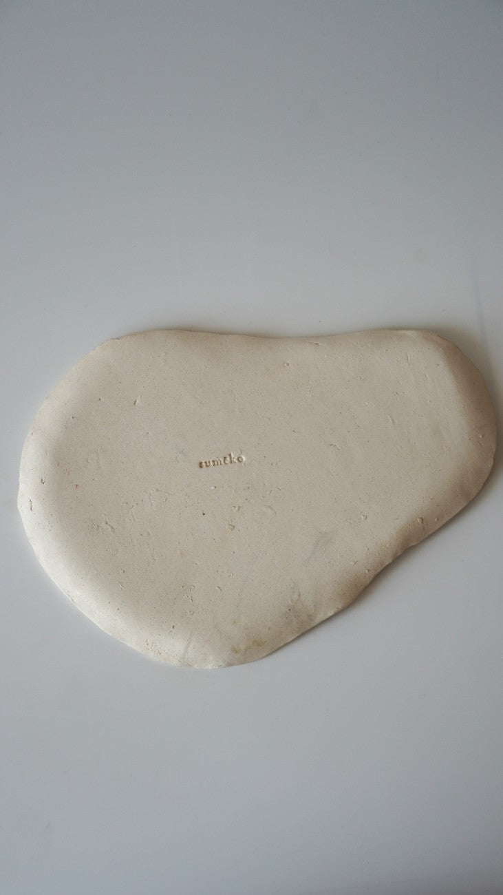 handmade small batch ceramic tray backside with logo sumeko