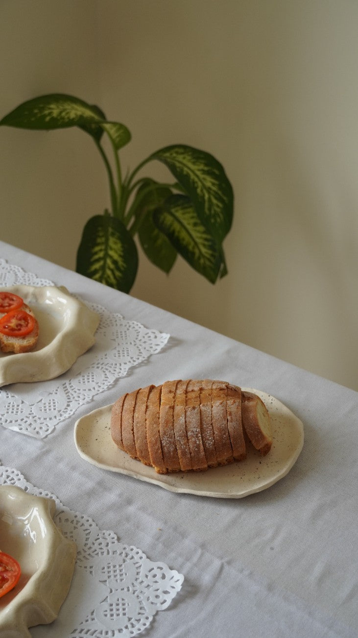 bread loafs on cottage tray