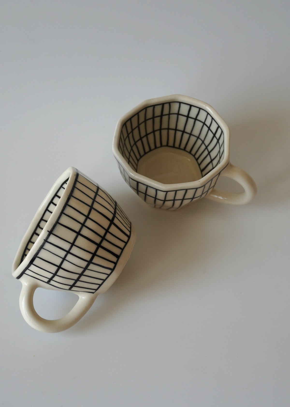 Raw Grid Mugs | Set of 2