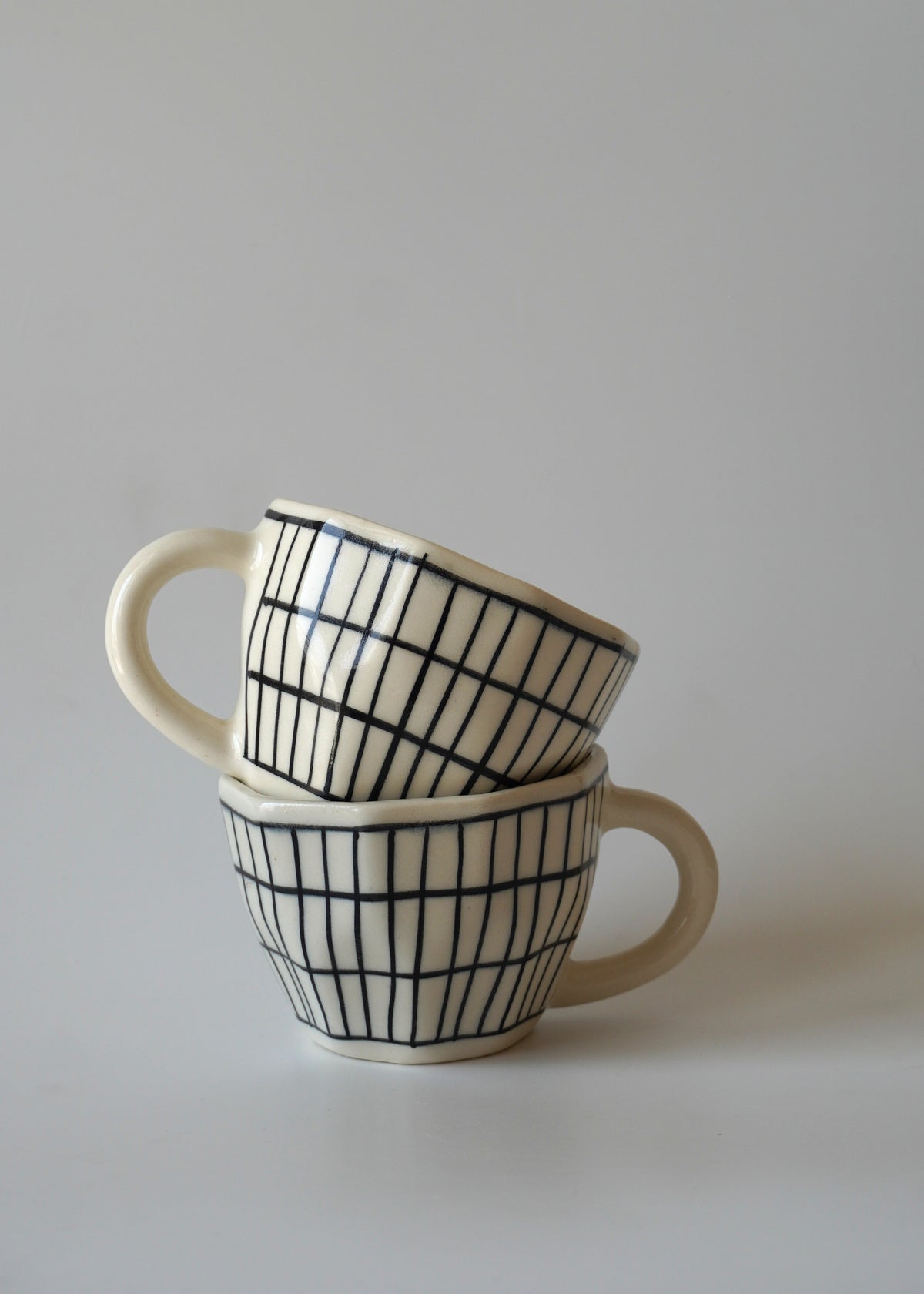 Raw Grid Mugs | Set of 2