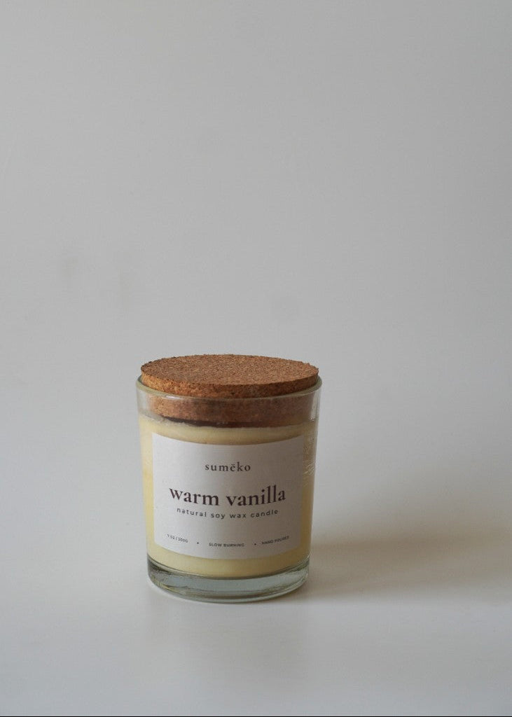 vanilla scented soy wax luxury candle